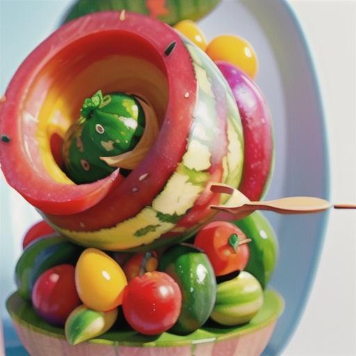 Watermelon and Tomato Skewers