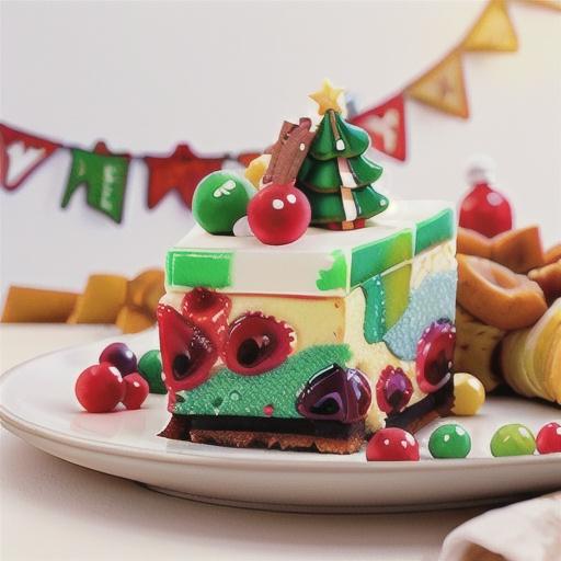 Christmas jelly cheesecake slice