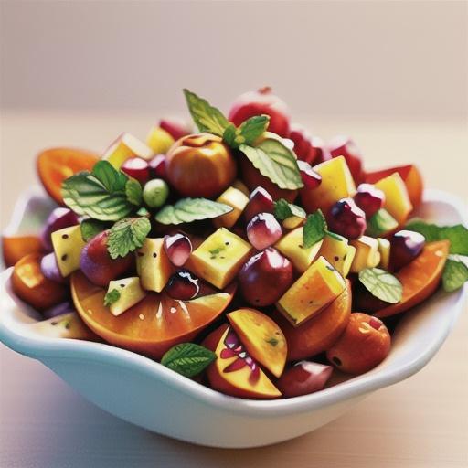 Persimmon Pomegranate Fruit Salad