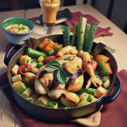 Roast chicken and leek with sage gravy