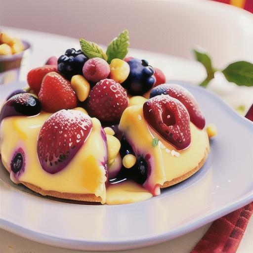 Berry and passionfruit pudding