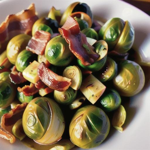 Braised Brussels Sprouts with Bacon