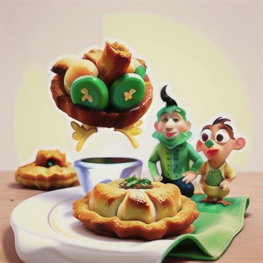 Chicken and green curry coriander pies