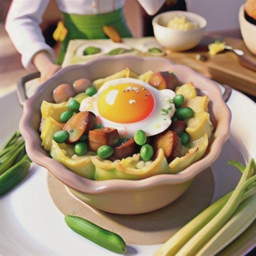 Spring rice with sausage, egg, lemon and pecorino