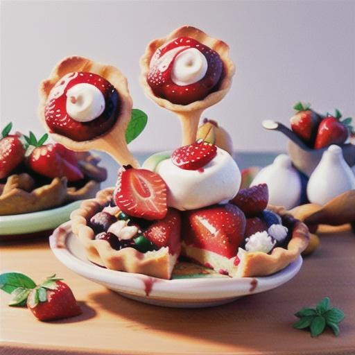 Ricotta and balsamic roasted strawberry tarts