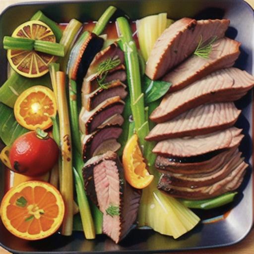 Garlic Fennel Flank Steak with Oranges