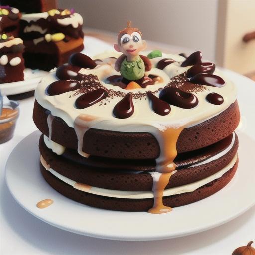 Chocolate cake with chestnut 'spaghetti'