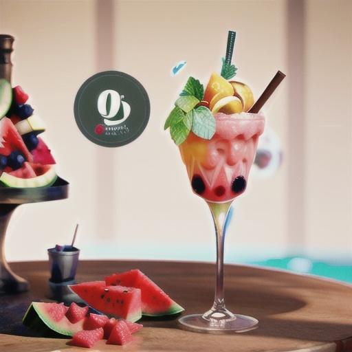 Gin and watermelon frappe