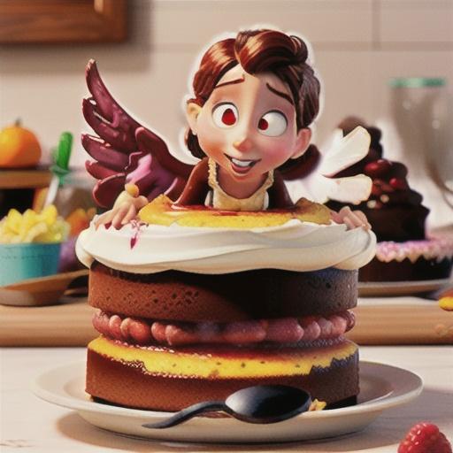 Low-Fat Chocolate Angel Cake with Raspberry-Orange Sauce