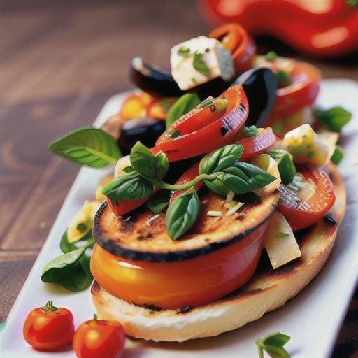 Roasted Red Pepper Bruschetta