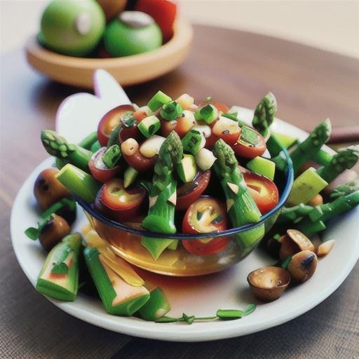 Mushroom & asparagus salad with vinaigrette