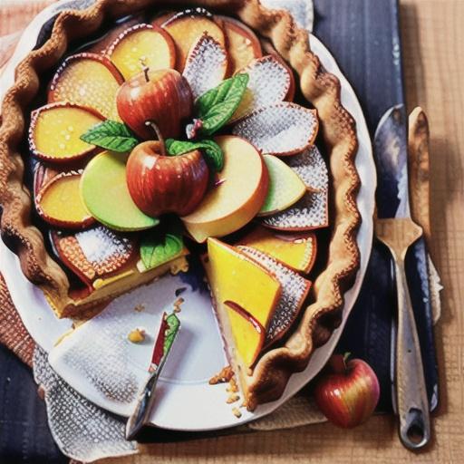 Crostata di mele (apple tart) with mascarpone custard