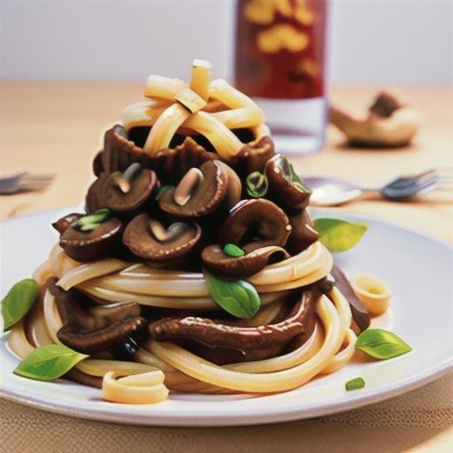 Spaghetti with quick beef and mushroom sauce