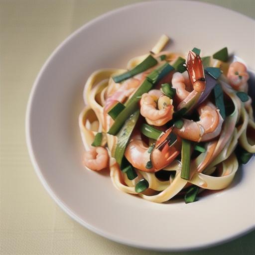 Creamy prawn linguine