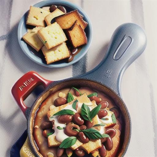 Boston baked beans with frying pan cornbread