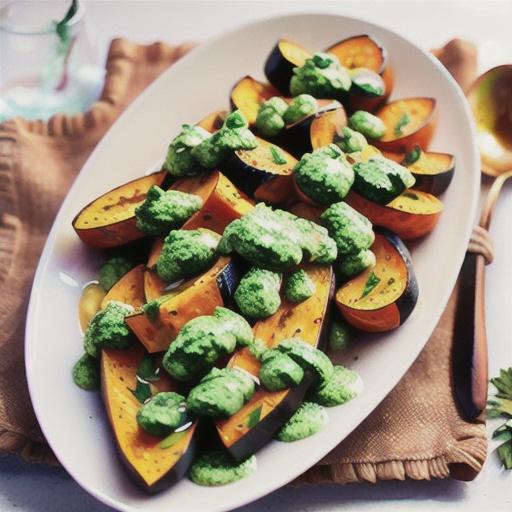 Roasted Winter Squash with Cilantro Chimichurri