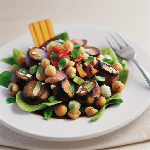 Indian lamb cutlets with spicy roast chickpea salad