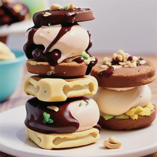 Gluten-free choc-peanut ice-cream sandwiches