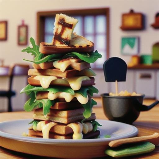 Grilled Ham and Cheese Waffle Sandwiches