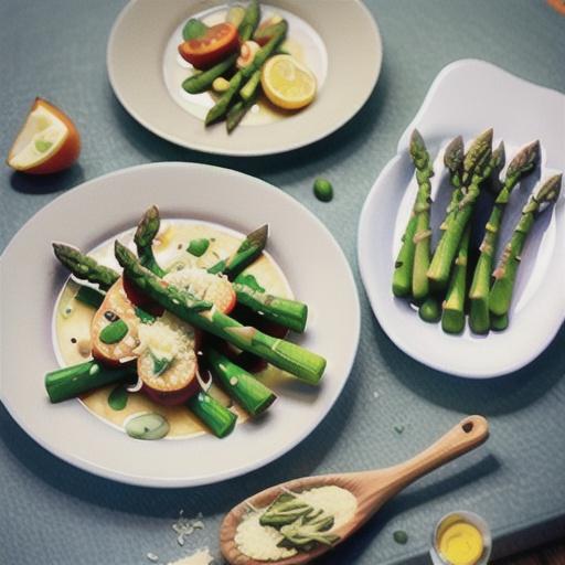 Grilled asparagus with olive oil, lemon & Parmesan