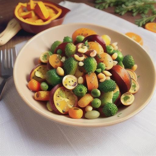 Maple-roasted vegies with orange and pine nut gremolata