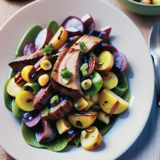 Pork with apple and radicchio salad