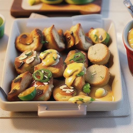 Chicken nuggets with mustard sauce