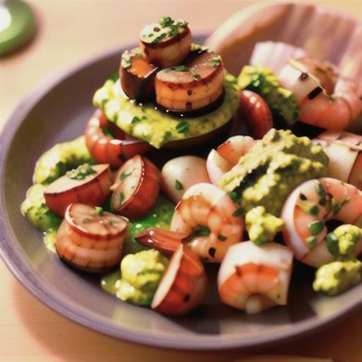 Grilled Lemon-Pesto Shrimp and Scallops