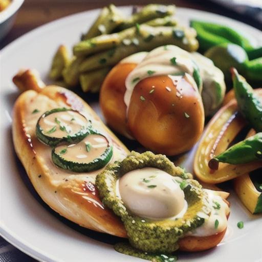 Mozzarella Pesto Stuffed Chicken Breasts