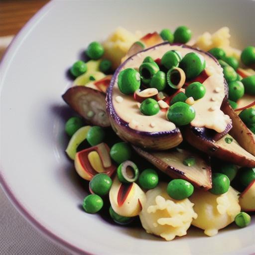 Lamb with crushed peas & caper relish