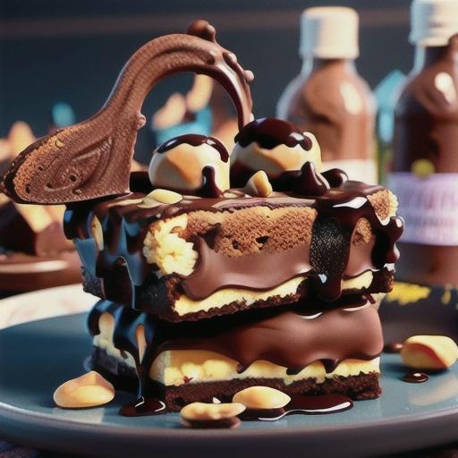 Chunky chocolate, peanut butter and caramel slice