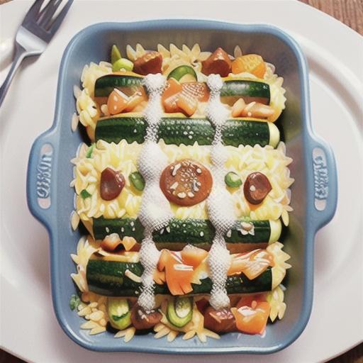 Zucchini and Ground Beef Orzo Casserole