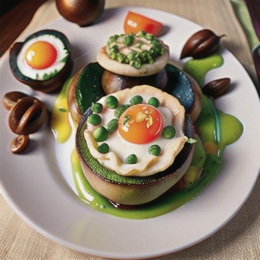 Stuffed Portobello Mushrooms with Egg and Pesto