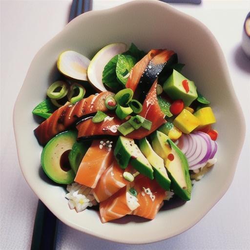 Avocado and salmon rice bowl