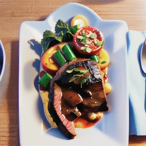 Steak with red wine gravy and wilted kale