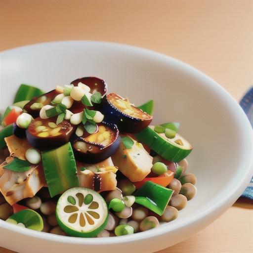 Lamb cutlets with lentil salad