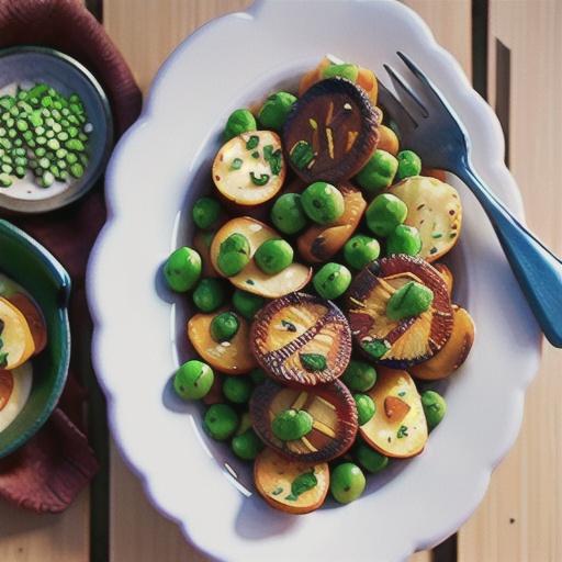 Crushed peas and potatoes with sumac lamb cutlets