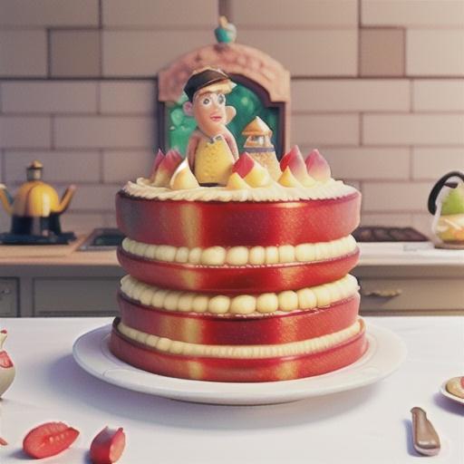 Louis' royal rhubarb & custard cake