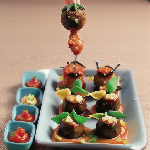 Beef meatballs with romesco sauce