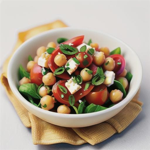 Chickpea, tomato and feta salad