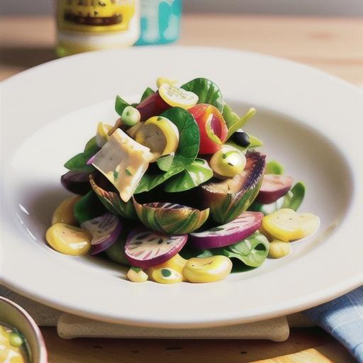 Salad of rare beef, artichokes, parmesan and lemon mayonnaise