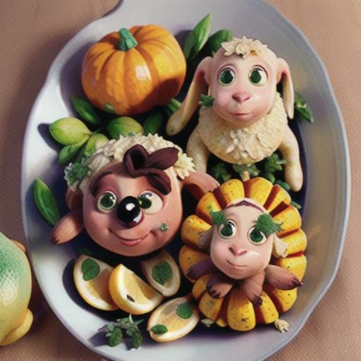 Lemon and thyme lamb with warm pumpkin salad