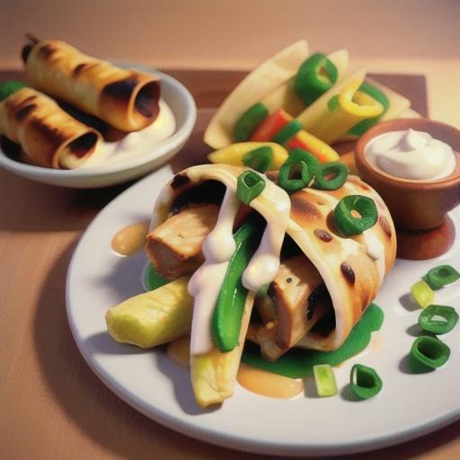 Chicken Chimichangas with Sour Cream Sauce