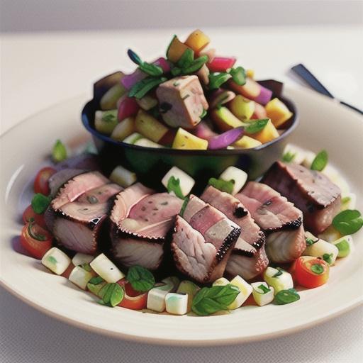 Lamb chops in ratatouille