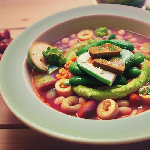 Red Winter Minestrone with Winter Greens Pesto