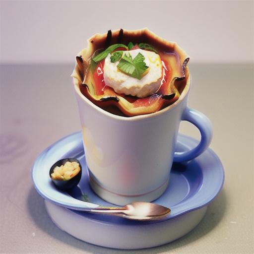 Ricotta and eggplant lasagne in a cup