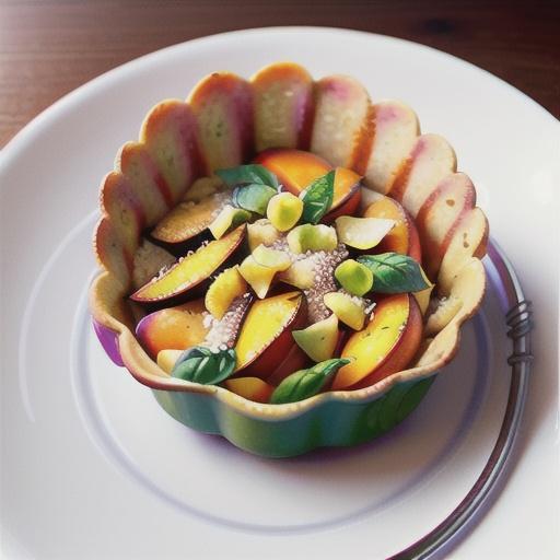 Basil Peach Pepper Parmesan Cobbler