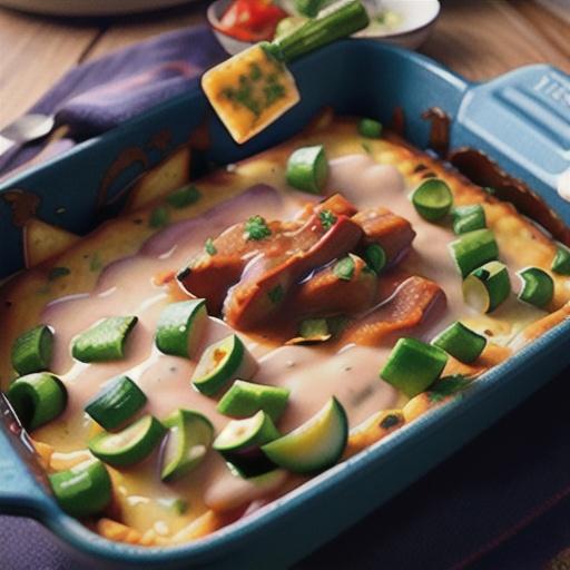 Enchilada Casserole with Red Guajillo Chile Sauce