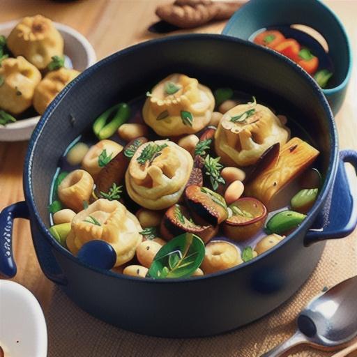 French lamb and cannellini bean casserole with rosemary dumplings
