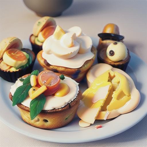 Scrambled egg muffins with smoked salmon and soured cream